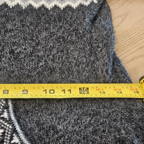 Andes Alpaca Fringed Hoodie Black/Cream Womens S/M Kangaroo Pockets - Picture 7 of 16